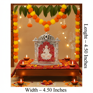 Estatua de Metal de Lord Lakshmi chapada en plata hecha a mano para decoración del hogar, ídolo de diosa hindú para habitación Puja o regalo festivo - Product Image 1