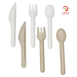 Commercio all'ingrosso 100% biodegradabile fibra di canna da zucchero bagassa usa e getta posate eco-friendly partito coltello forchetta coltellino - Product Image 1