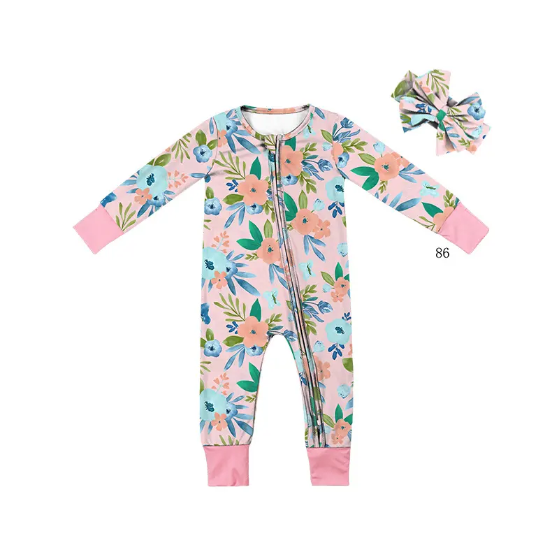 Newborn 0 3 Month 6 Month 9-12 Months 2 Year Old Oeko tex Girl Kids Long Sleeve Infant Romper Baby Clothes Vendor in China