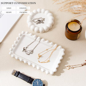 Plateau à bijoux en céramique blanche, design de dessin animé, émail coloré, plateau de rangement et de présentation pour bijoux, emballage cadeau - Product Image 2