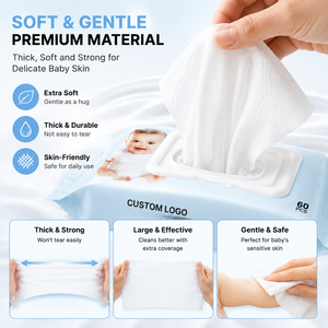 Lingettes humides écologiques pour peaux sensibles, prix usine, pour le nettoyage - Product Image 4