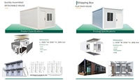 Conteneur en acier de 20 pieds, préfabriqué, conteneur plat préfabriqué pour hôtel, entrepôt, magasin, parc, toilettes, hôpital