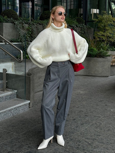 Maglione a collo alto 2025 <span class=keywords><strong>donna</strong></span> maglioncino bianco autunno crema maglioncino lavorato a <span class=keywords><strong>maglia</strong></span> maglioni Mujer - Product Image 4