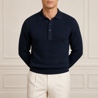 Pull en maille gaufrée pour homme avec logo personnalisé, coupe oversize, style streetwear vintage, luxe, épais, anti-plis, pour l'hiver