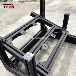 de conducción de coche con soporte de monitor único, kit de simulación de carreras de extrusión de aluminio negro, 4080 - Product Image 5