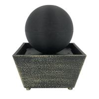 Fontaine d'eau de table en résine pour mariage avec sphère rotative, lumière LED chaude, design zen asiatique, pour intérieur, maison, bureau