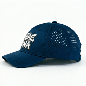 Blue Performance Golf Hat Custom Water Resistant Hats <b>Flat</b> Plastic Closure Injaevina Curved Brim Baseball <b>Caps</b> - Product Image 2