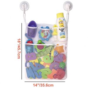 Most Popular Baby Bath Toy Organizer Mesh Bag Baby Bathtub Hanging Durable Washable Mesh Bathroom Toy Holder Organizer - Product Image 1
