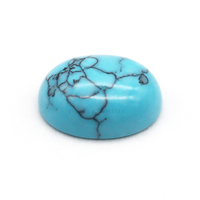 Prix des pierres précieuses synthétiques en turquoise verte ronde de forme cabochon à dos plat créées en laboratoire Yingtuo