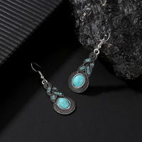 Nouvelles Boucles d'Oreilles Femme Comiya 2026, Style Vintage, Incrustées de Cristaux Bleus, Turquoise Bohème, en Alliage de Zinc, Bijoux Personnalisés