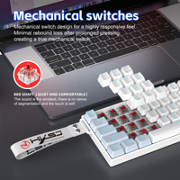 Clavier mécanique HXSJ V900 61 touches, vente en gros d'usine, logo personnalisé, USB Type-C, rétroéclairage LED, nouveau design unique à ruban, pour le gaming B2B