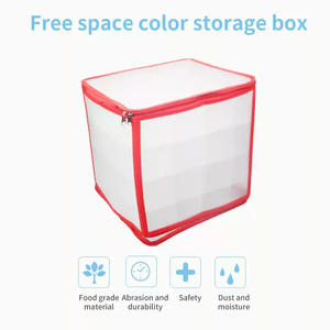 חם מכירה 64 קישוטי חג אחסון בד קריסמס שקוף אחסון רוכסן פלסטיק pc בית ארגון - Product Image 4