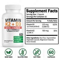 Complément OEM Vitamine D3 avec Vitamine K2 en gélules molles pour la formation osseuse saine et le soutien immunitaire