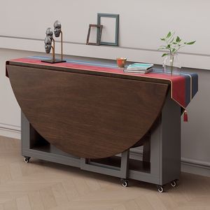 <span class=keywords><strong>Table</strong></span> de salle à manger <span class=keywords><strong>ronde</strong></span> <span class=keywords><strong>pliante</strong></span> en bambou moderne pour la maison, rangement extérieur, grande <span class=keywords><strong>table</strong></span> pour 2 personnes - Product Image 4