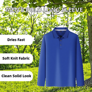 Chemise décontractée à manches longues et chemise de golf pour homme, motif uni, tricotée, 100 % polyester, boutonnée, teinte unie, séchage rapide – Meilleures ventes - Product Image 2