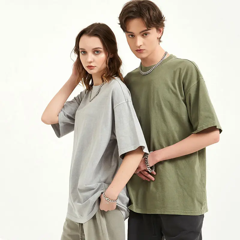 Blank Unisex Acid Wash Vintage T shirt Oversized Plus Size Men's Clothing 100% Cotton T shirts for Men Stylish