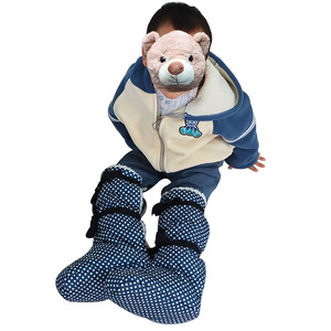 Yuqilin Children's Foot Warmer Blue Polka Dot Fleece Lined Winter Insulated Ankle Brace Cover For Kids - Product Image 1