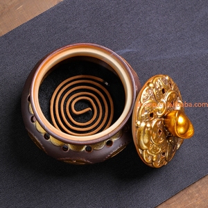 Quemador de incienso a precio de fábrica Jin Yuanbao Budista Hall Temple Law Society Suministros de sacrificio Feng Shui Accesorios - Product Image 4
