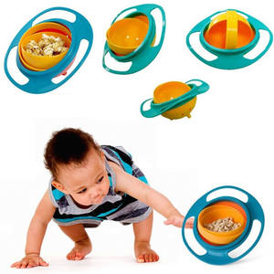 Nouveau Porudtcs bébé bols ensemble d'alimentation personnalisé rond unspillable <span class=keywords><strong>Anti</strong></span> déversement gyroscope bébé bol 360 rotatif bébé bol sans BPA - Product Image 2