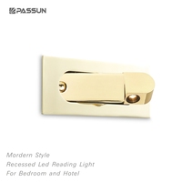 Lampe de lecture moderne de haute qualité en aluminium noir 3w encastrée pour chambre à coucher et hôtel