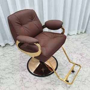 Fauteuil de Barbier Classique Or et Noir, Mobilier de Salon Moderne, Chaise de Coiffure Hydraulique - Product Image 6