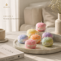 Bougie parfumée personnalisée en forme de macaron, bougie dessert pastel pour boutique de cadeaux, décoration intérieure, cadeau de mariage, OEM, marque privée