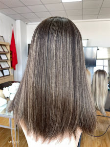 SHY Diseño de lujo Brasileño Remy Virgen Cabello humano Peluca judía Color Balayage oscuro Capa súper ligera Sin enredos Recto sedoso - Product Image 4