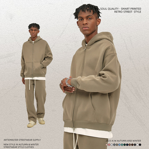 Nouvelle collection Automne Hiver 2025 – Cardigan matelassé à double fermeture éclair 350G-500G, anti-plis, anti-rétrécissement, style Y2K, avec capuche et coupe ample pour un look tendance - Product Image 4