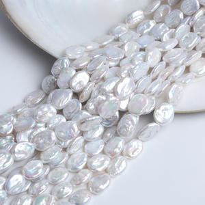 Perles d'eau douce naturelles de forme baroque ovale, blanches, 14-17 mm, perles en vrac pour la fabrication de boucles d'oreilles et de pendentifs - Product Image 4