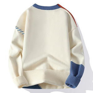 Pull en cachemire et <span class=keywords><strong>laine</strong></span> chaud décontracté à col rond et coupe ample pour <span class=keywords><strong>homme</strong></span> avec logo tricoté sur le devant YZ Automne Hiver - Product Image 4