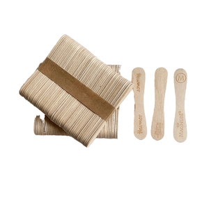 Logo damgası kazınmış sürdürülebilir ahşap buzlu dondurma sopa karıştırma çubuğu - Product Image 4