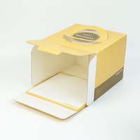 Boîte à gâteau pliable personnalisée avec logo du fabricant, emballage alimentaire en papier de qualité alimentaire pour anniversaire, événement, célébration, fête, café