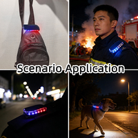 Multifunktionale Doppel-LED-Warnleuchte aus ABS-Kunststoff mit Edelstahlclip, Touch-Steuerung, Wiederaufladbare Sicherheitswarnlampe