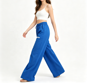 <span class=keywords><strong>Pantaloni</strong></span> Lunghi da <span class=keywords><strong>Donna</strong></span> di Alta Qualità, Personalizzabili, a Gamba Larga, <span class=keywords><strong>Vita</strong></span> Alta, Traspiranti, Casual, per Jogging - Product Image 4