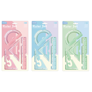 Ensemble de 4 règles en plastique transparent colorées de 20 cm pour les élèves, outils de mesure <span class=keywords><strong>math</strong></span>ématiques, papeterie scolaire - Product Image 1