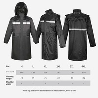 Imperméable de sécurité en tissu Oxford pour homme et femme, une pièce, long, intégral, réfléchissant, double couche, épaissi, imperméable