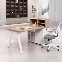 BGZ-203X Ensemble de bureaux de travail individuels avec chaises de bureau ; Postes de travail pour 2 ou 4 personnes en bois avec interface USB ignifuge ; Simple