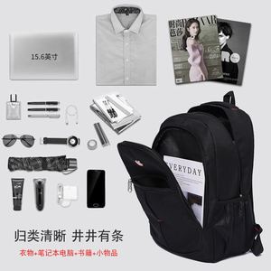 Student <b>Backpack</b> 15 Inches Solid Color Computer Interlayer Unisex Everyday Use - Product Image 2