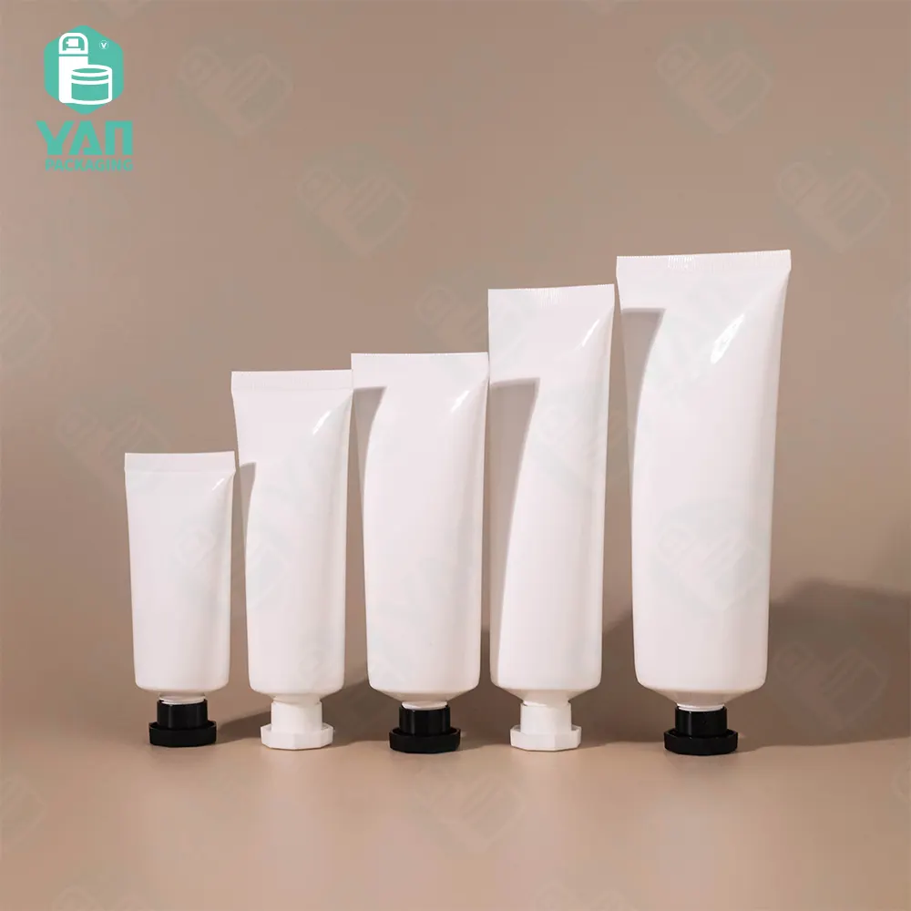 YAN kemasan botol perawatan kulit lembut krim Losion busa kosmetik putih plastik Remas tabung kemasan 30g 50g 60g 80g 100g
