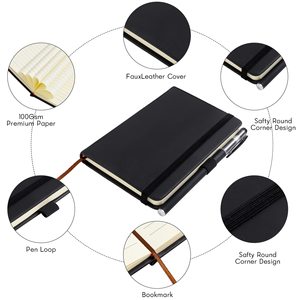 Carnet de notes personnalisé en cuir PU A6 A7, mini-journal à couverture rigide avec pages lignées et fermeture élastique <span class=keywords><strong>pour</strong></span> les voyages et les affaires - Product Image 5