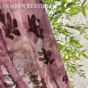 Gaun & atasan cetak bunga lili kain spandeks beludru Tie-Dye buatan tangan Retro Tiongkok baru bahan garmen kain polos - Product Image 3