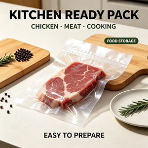 Vacuum Food Storage Bag Resealable <b>Plastic</b> Packaging Pouch for Meat Chicken Cooking <b>Kitchen</b> Storage - Product Image 1