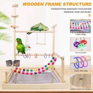 Cadre interactif perroquet en bois, échelle d'escalade Xuanfeng, anneaux de balançoire étanches à l'humidité et anti-moisissure - Product Image 3