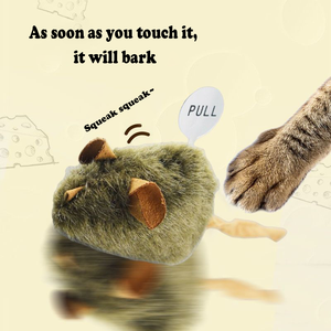Simples elétrico som simulação gato brinquedo pequeno <span class=keywords><strong>mouse</strong></span> de pelúcia para pet movimento interativo dentes calmantes moagem brinquedo para gatos - Product Image 3