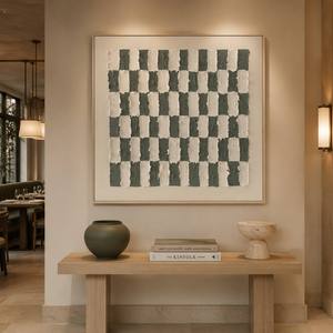 Arte Murale 3D Minimalista con Texture, Dipinto a Olio Geometrico su Tela, Opera d'Arte Astratta per Decorazione Casa, Ufficio, Hotel - Product Image 6