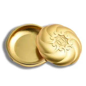 Home Decorative Embossed Souvenir Gold Luxury High Quality Metal Contemporary Shape Jewelry Box