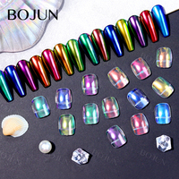 Poudre de chrome liquide effet miroir magique Bojun MBJ Series haute brillance, 14 couleurs, effet miroir métallique changeant de couleur, pour nail art, sans TPO