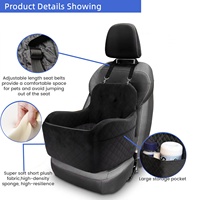 Siège de voiture pour chien jusqu'à 16 kg, siège surélevé pour animaux de compagnie pour voitures, SUV et camions, siège de voiture surélevé pour animaux de compagnie avec sangle de sécurité, lavable