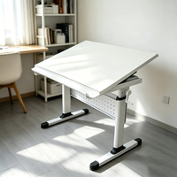 Table de dessin et de conception manuelle réglable en hauteur avec manivelle et fente de fixation pour espace de travail professionnel d'institut de design
