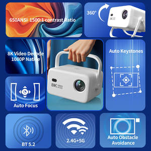 Projecteur vidéo intelligent Topleo 8K Android 14, projecteur LED portable, home cinéma 3D, courte portée, prise US, Proyector Cinemtico pour usage domestique - Product Image 2